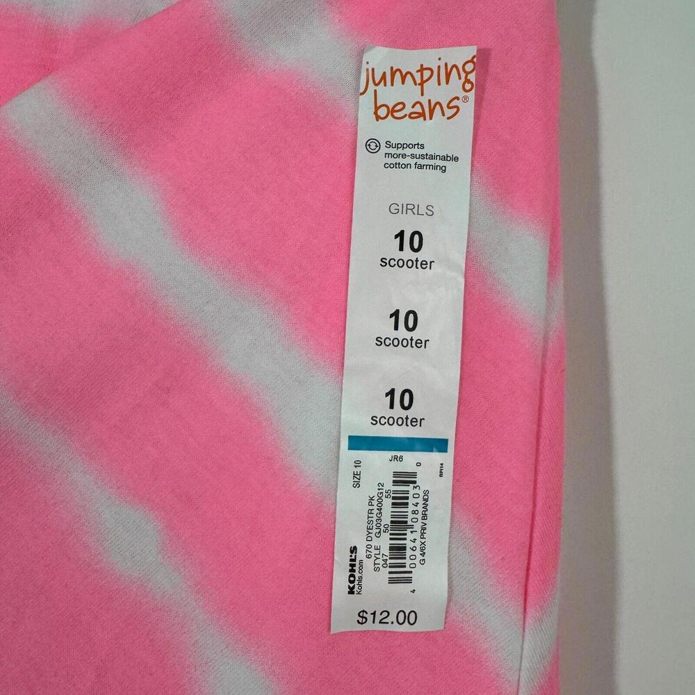 Jumping Beans Girl’s Size 10 Pink White Tie Dye Striped Cartwheel Scooter Skirt - Picture 3 of 6